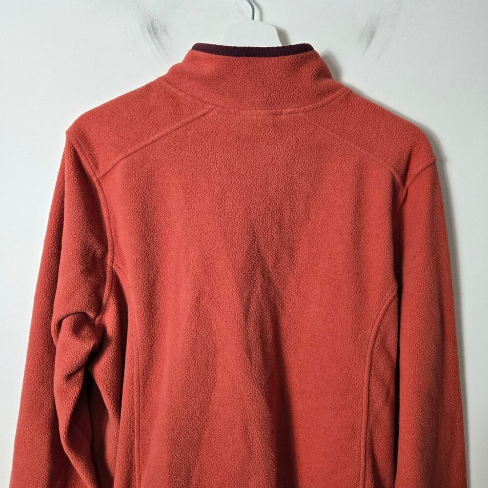 L.L. Beans Women's Size XL Orange 1/4 Zip Fleece Pullover Sweatshirt - Picture 4 of 10